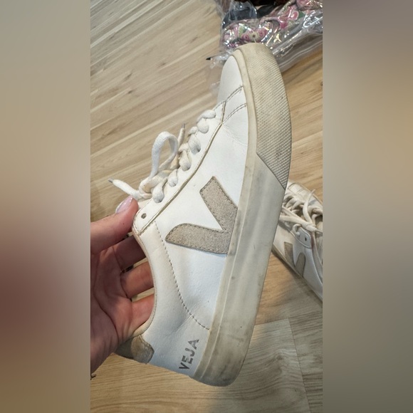 Veja Women's White and Tan Sneakers - Picture 6 of 6